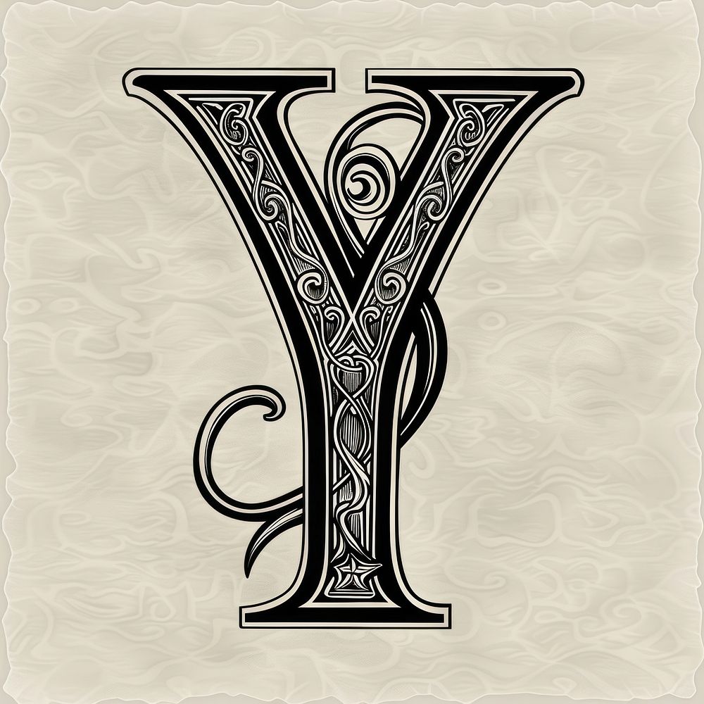 Y letter alphabet art blackboard graphics.