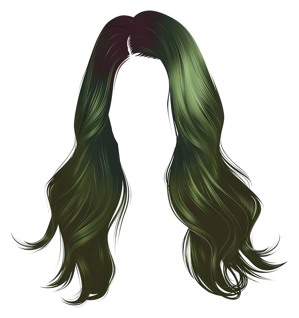 Green brown hair stlye adult white background hairstyle.