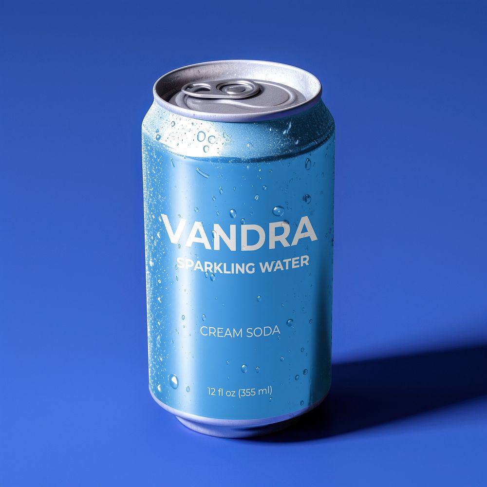 Cream soda blue can