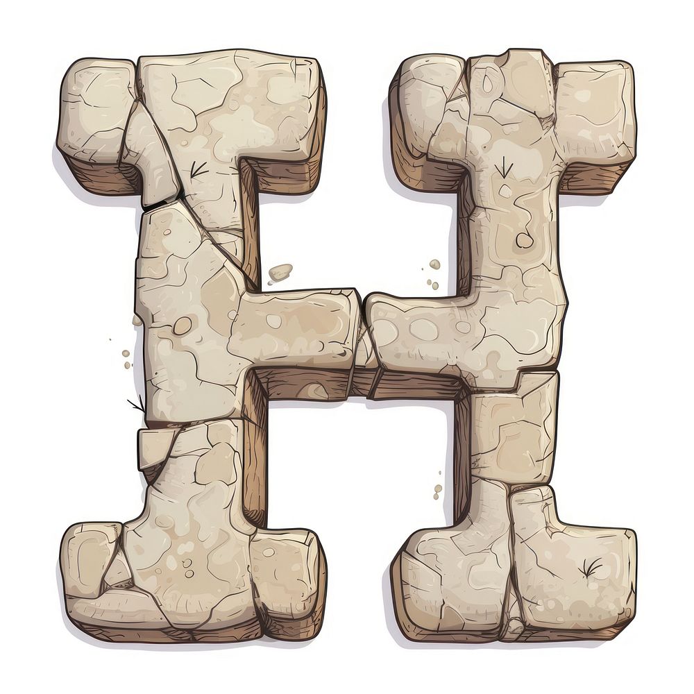 Clound letter H alphabet cartoon font.