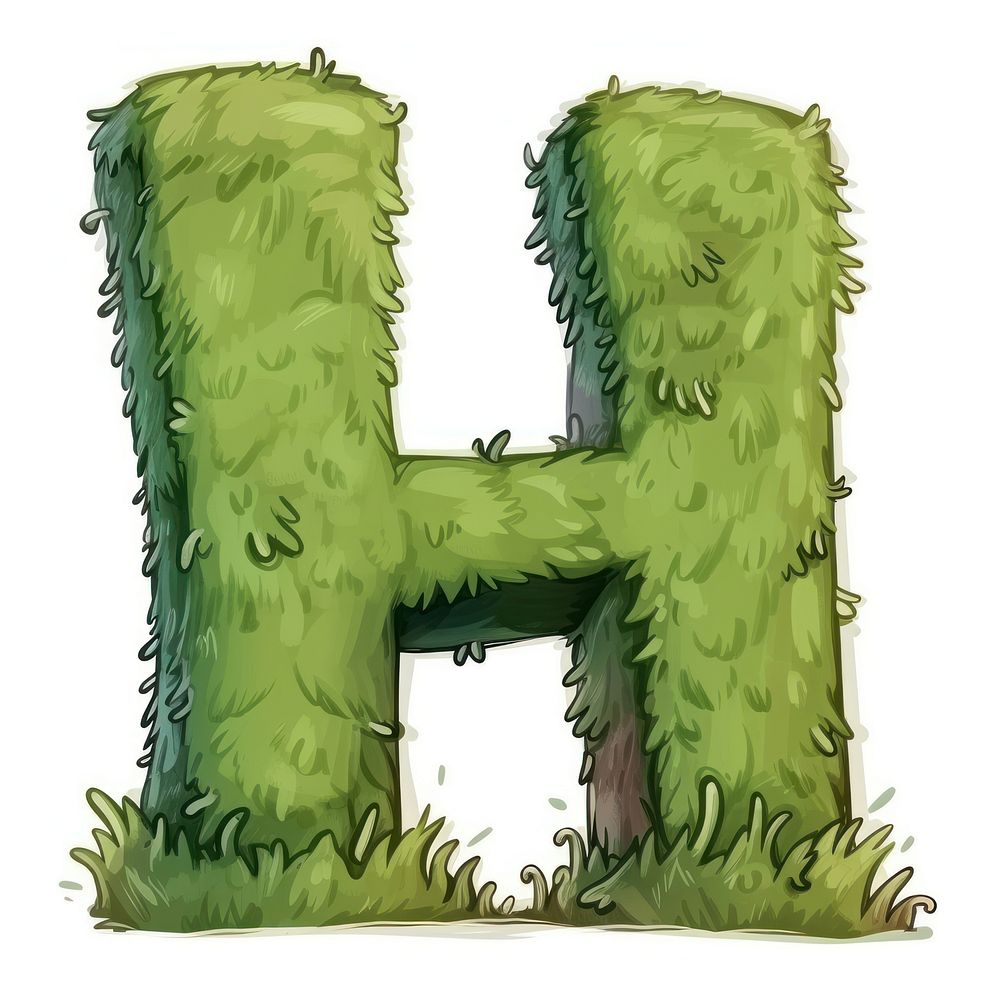 Letter H cartoon green font.