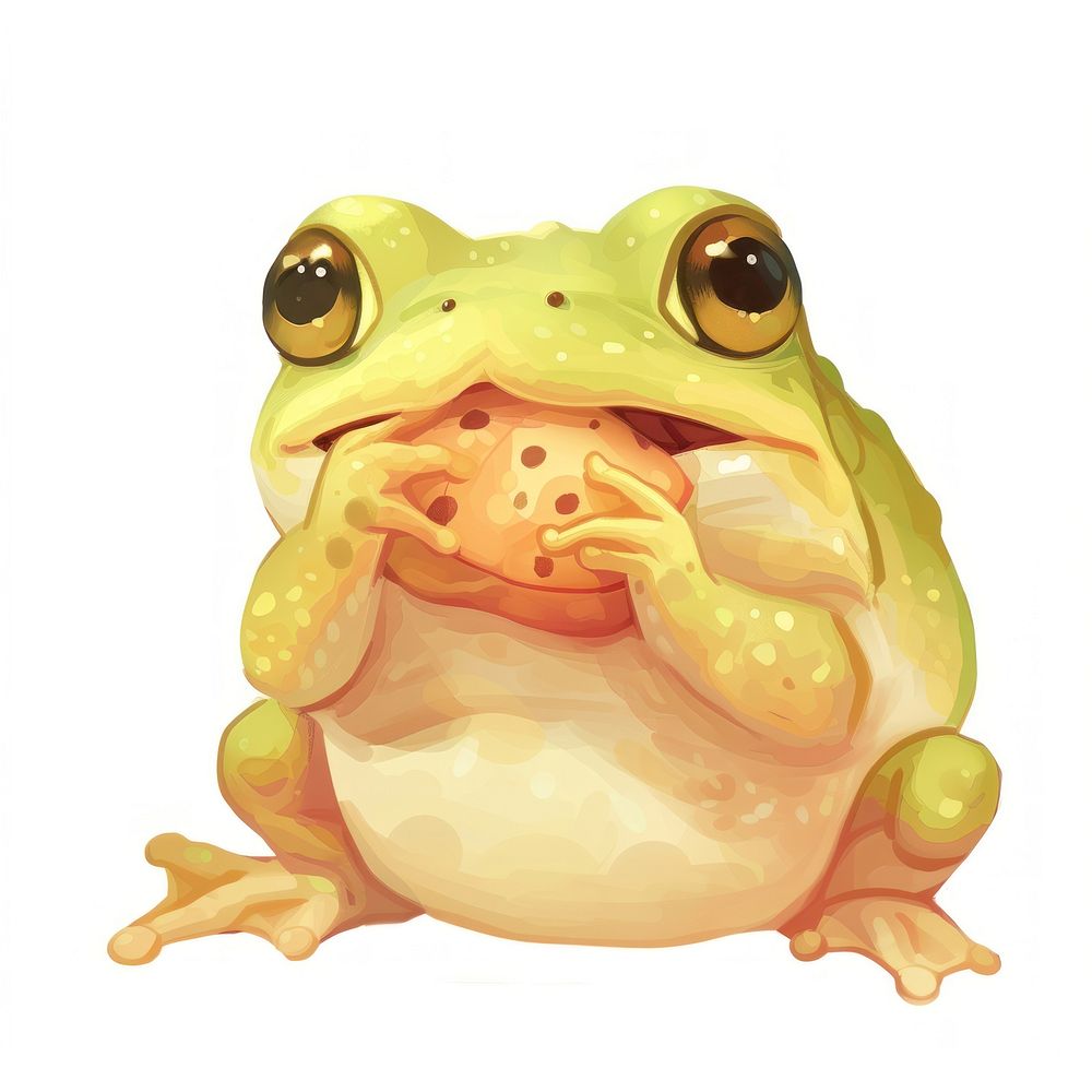 Cute cartoon frog character amphibian wildlife animal.