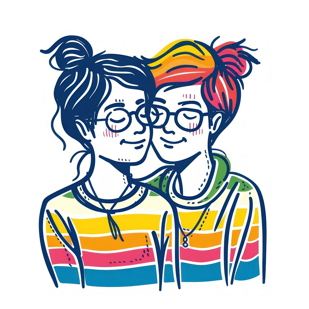 Lgbtq couple accessories illustrated photography.