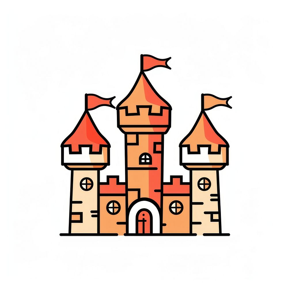 Vector design of castle architecture building fortress.