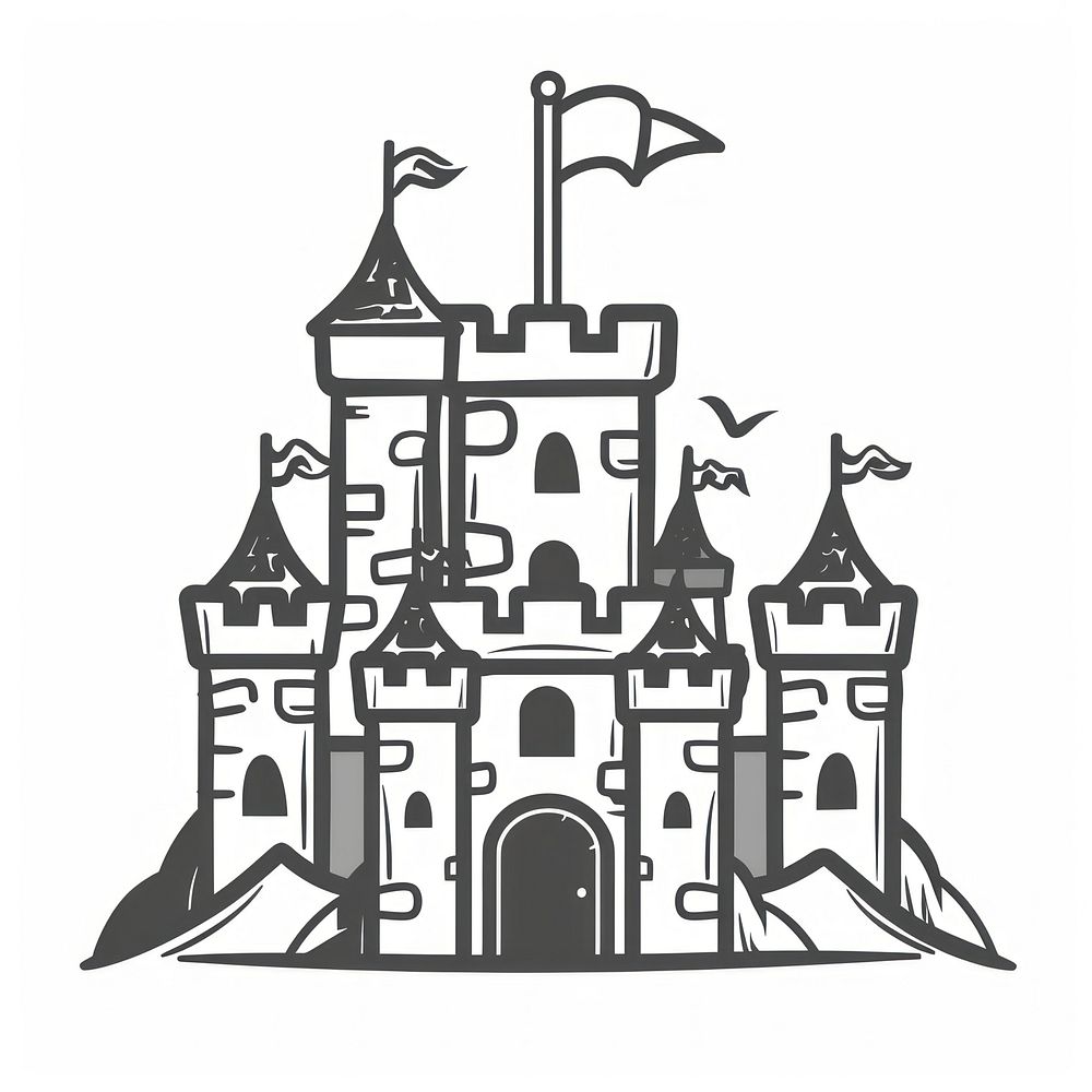 Vector design of castle art architecture illustrated.