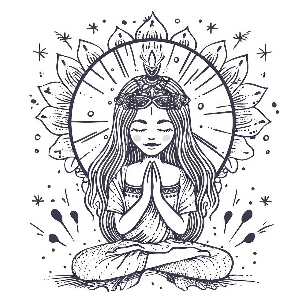 Spirituality illustrated drawing doodle.