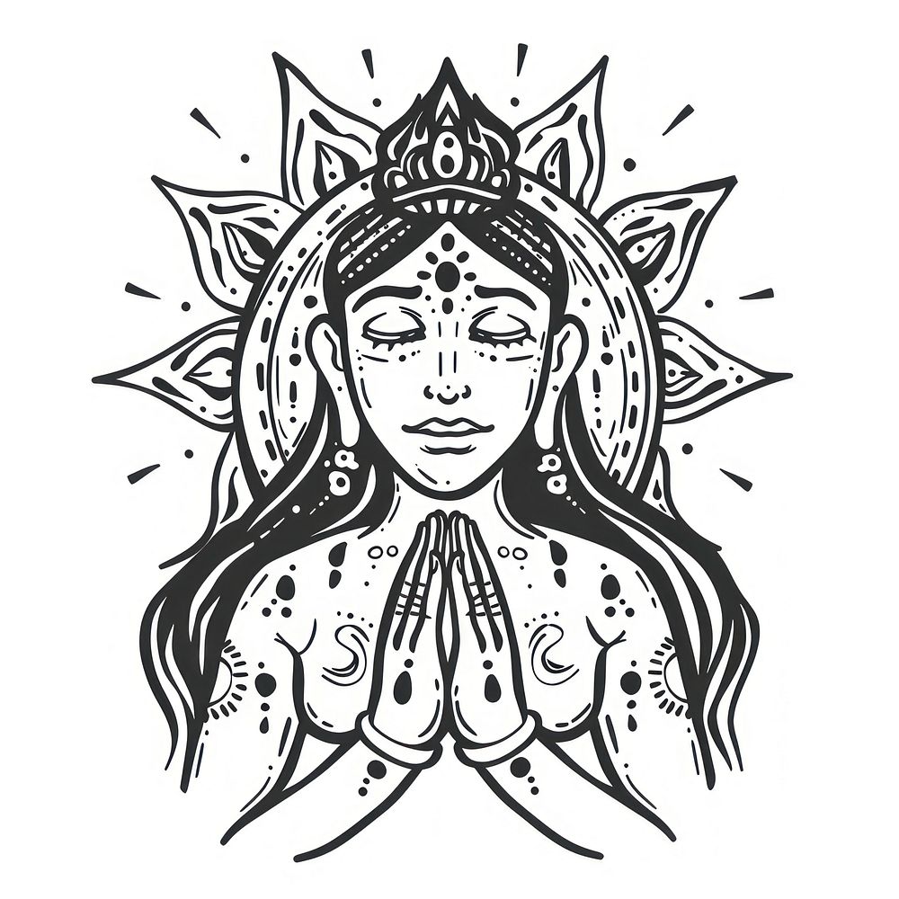 Spirituality illustrated drawing sketch.
