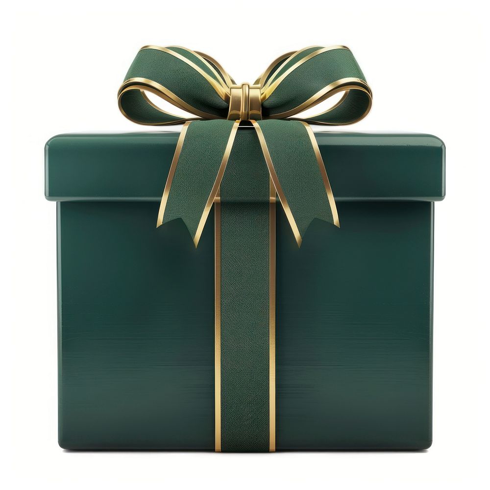 Dark green Gift Box with Gold Ribbon Gift Bow gift letterbox mailbox.
