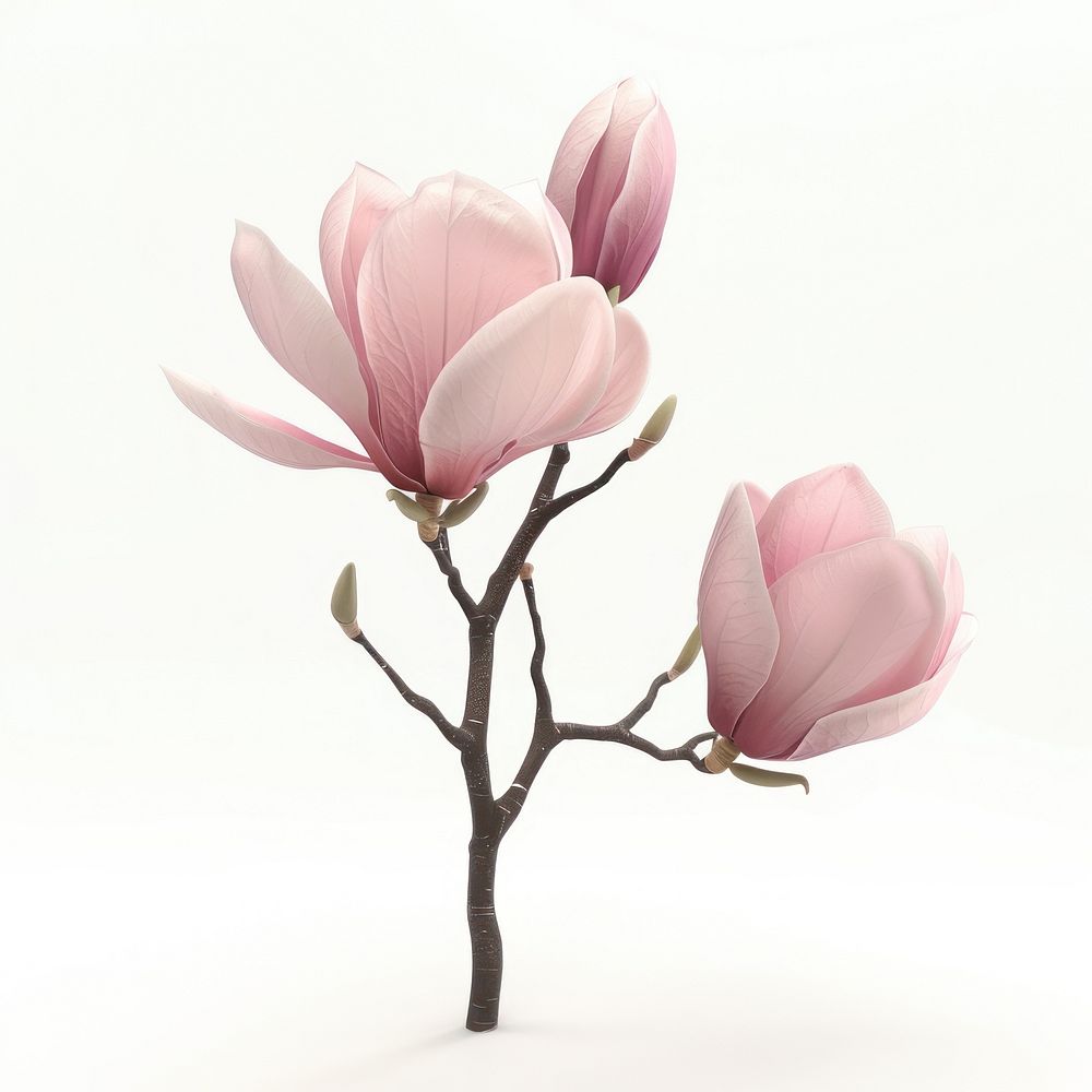 Magnolia flower blossom plant petal.