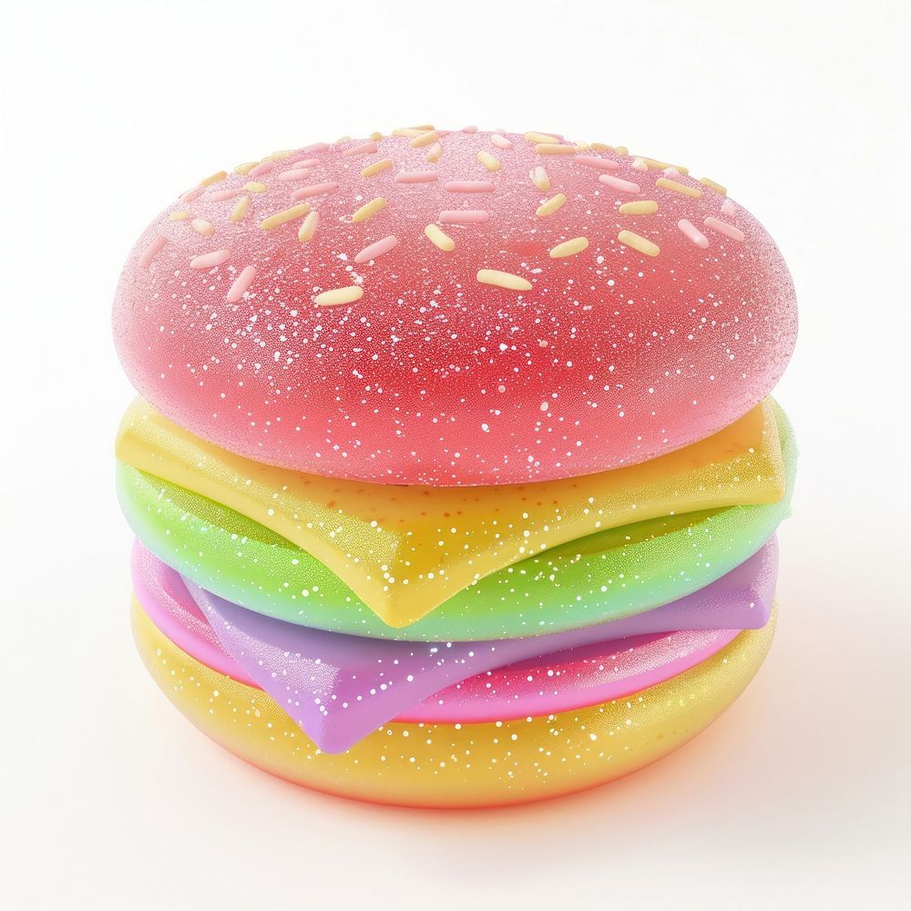 3d jelly glitter Burger confectionery dessert sweets.