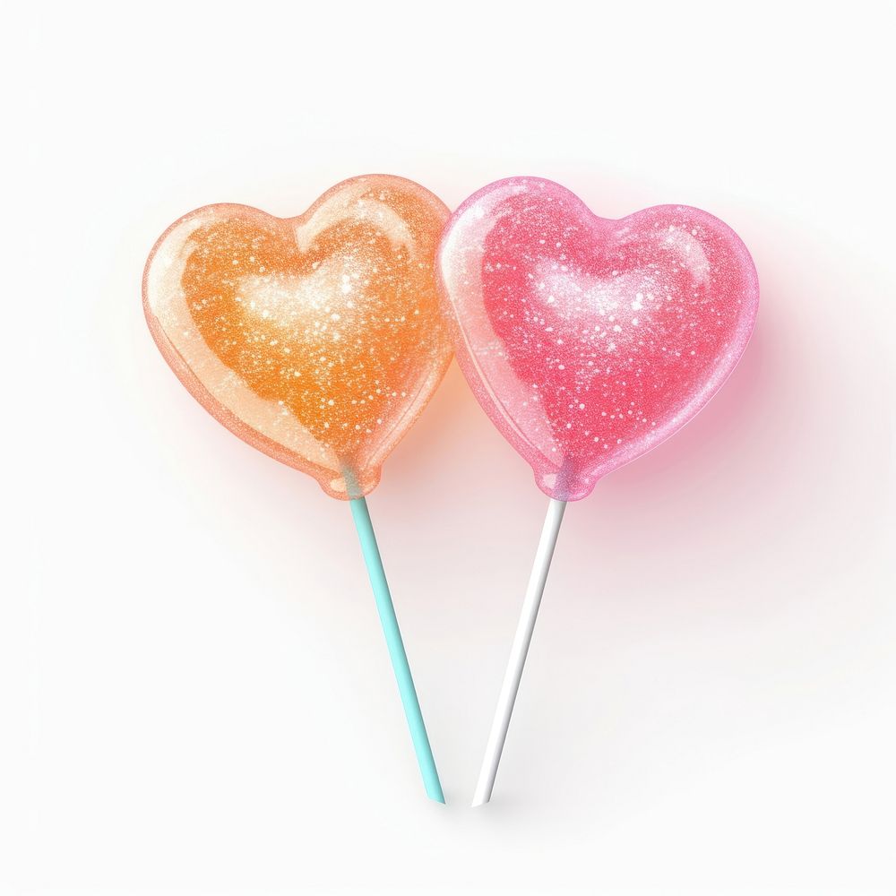 3d jelly glitter heart lollipop candy confectionery.