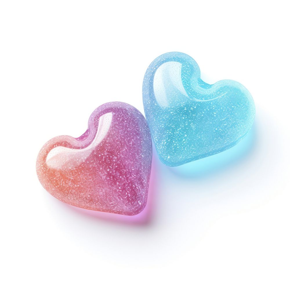 3d jelly glitter heart candy confectionery sweets.