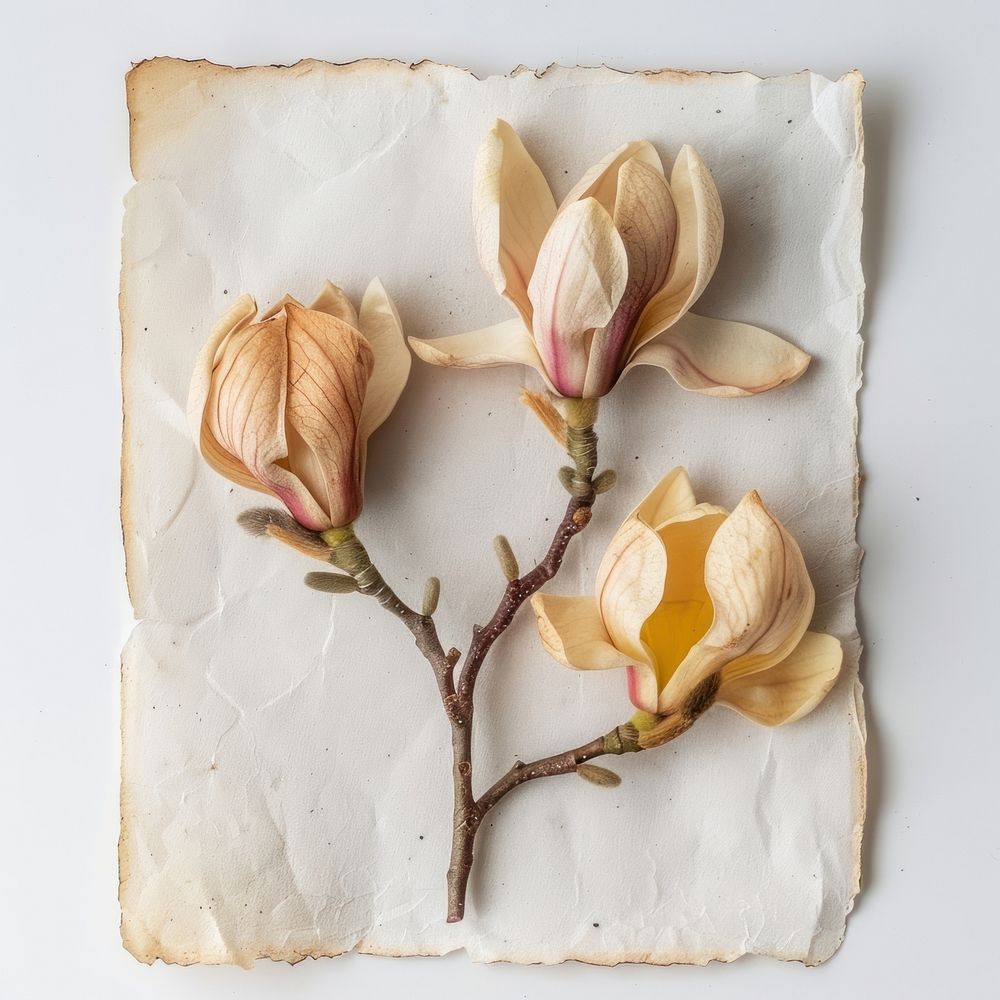 Magnolia flower handicraft envelope.