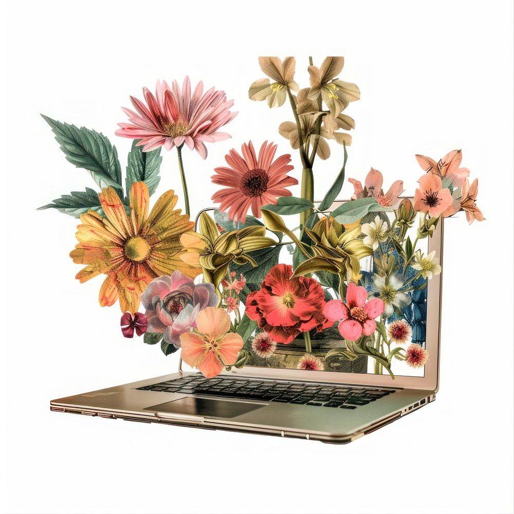 Flower Collage laptop flower electronics asteraceae.