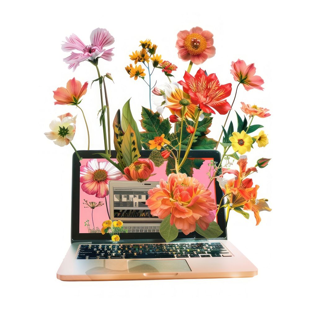 Flower Collage laptop flower electronics asteraceae.