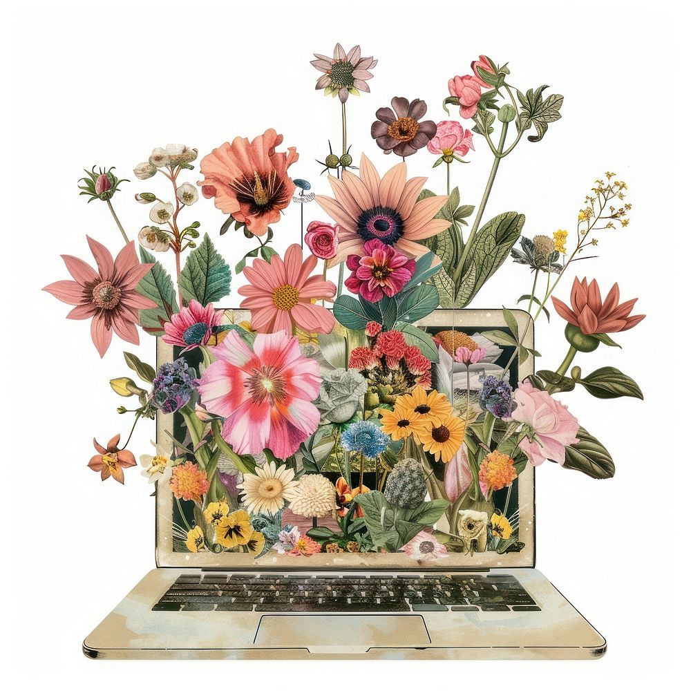 Flower Collage laptop pattern flower electronics.