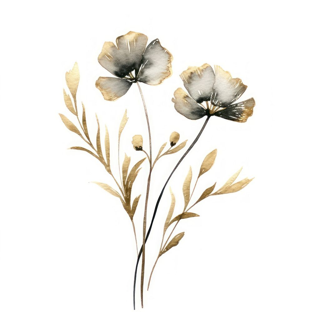 Wild flower painting graphics pattern.