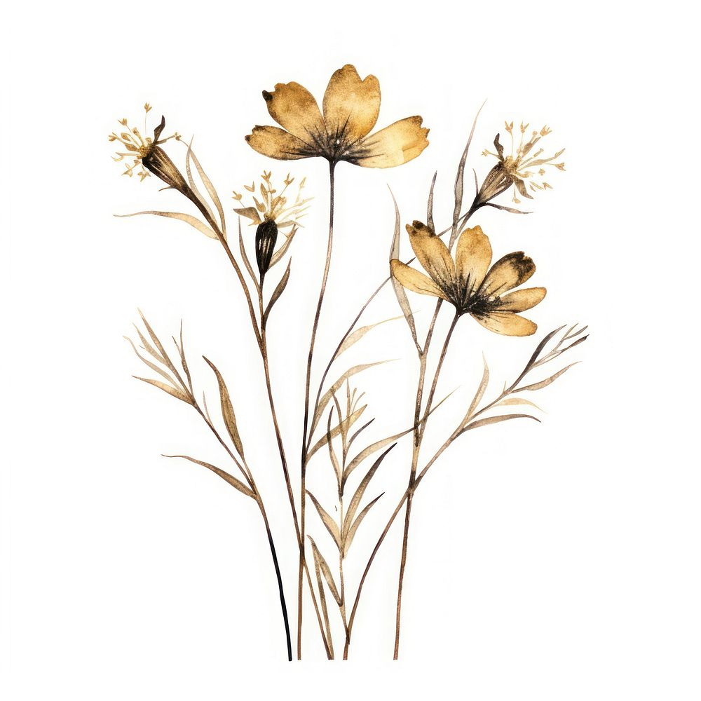 Wild flowers painting illustrated graphics.