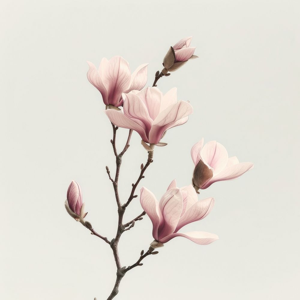 Magnolia flower blossom sprout petal.