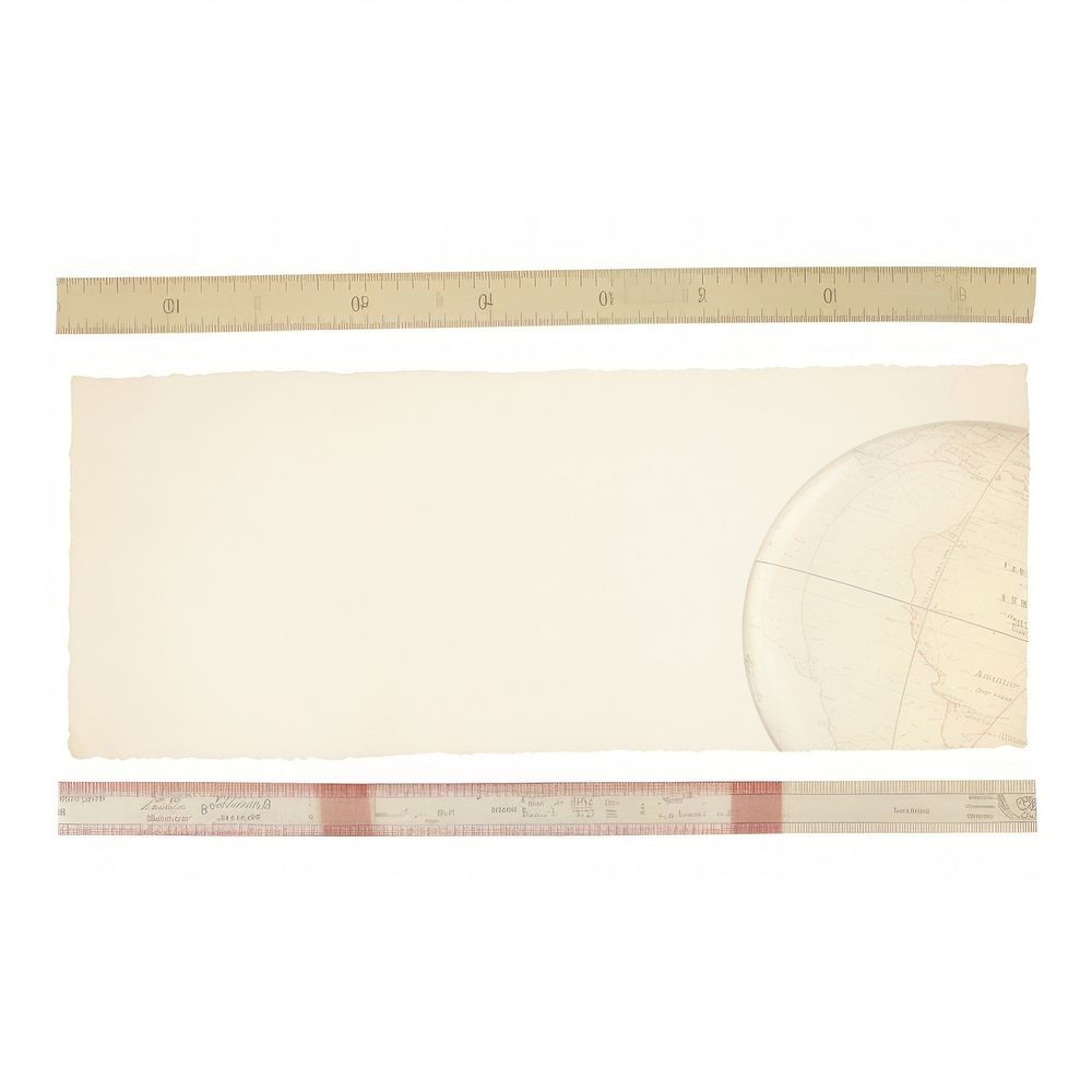 Earth paper white background measuring.