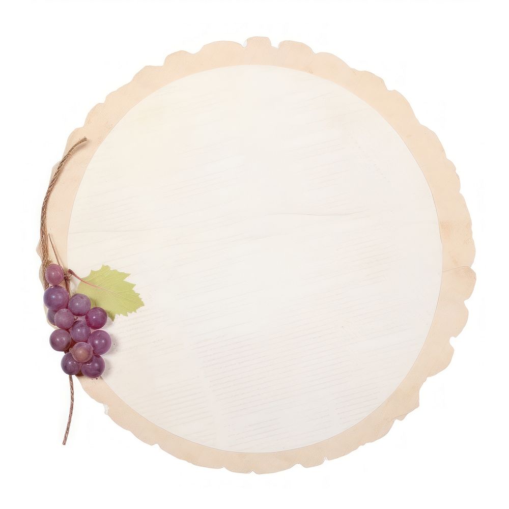 Grapes paper food white background.