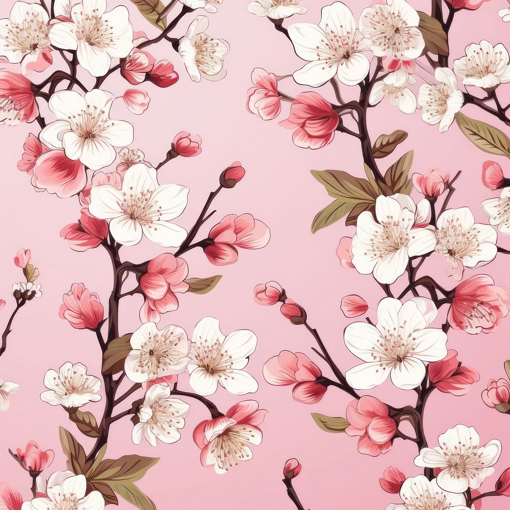 Cherry blossom pattern flower plant.