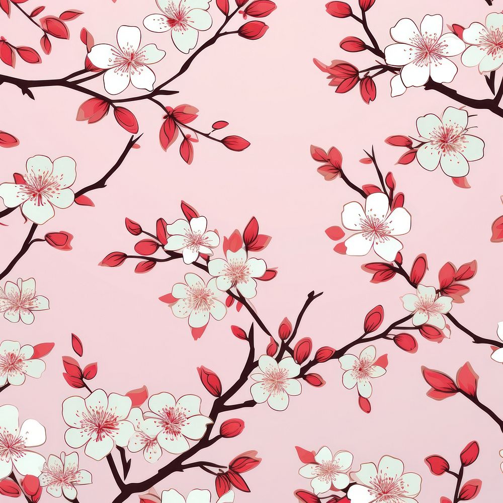 Cherry blossom pattern flower person.