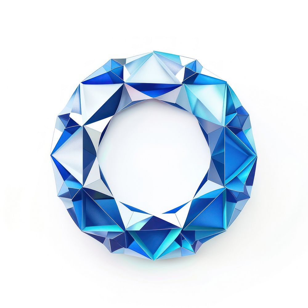 Gemstone jewelry blue white background.