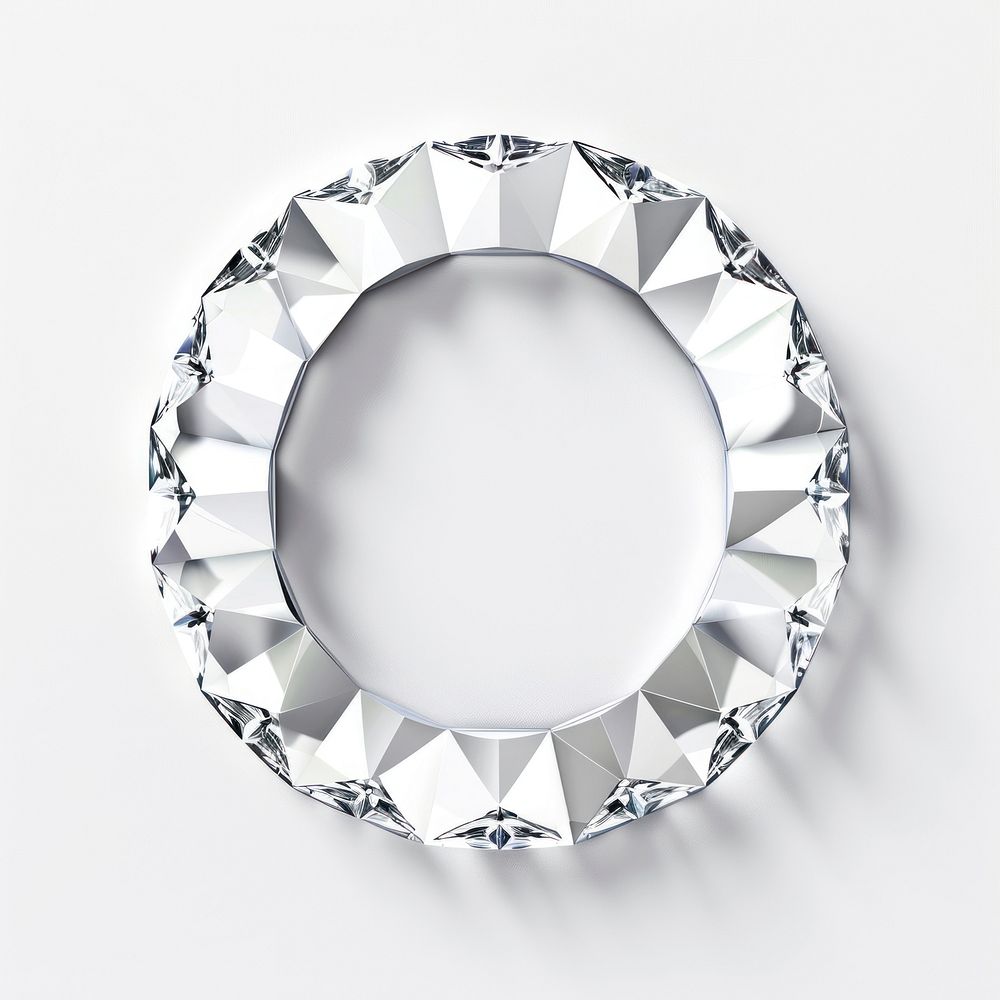 Jewelry diamond silver white background.