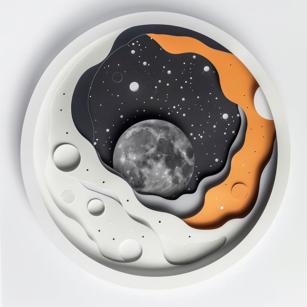 Moon art porcelain dishware.