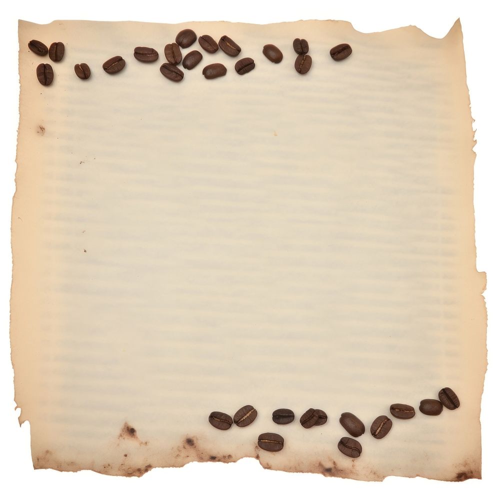 Coffee beans ripped paper backgrounds text white background.