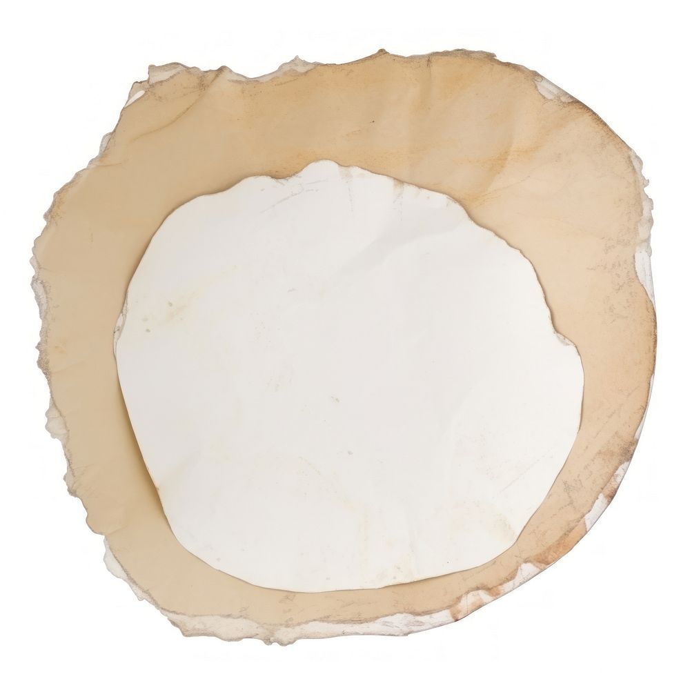 Coffee cup ripped paper white background textured dishware.