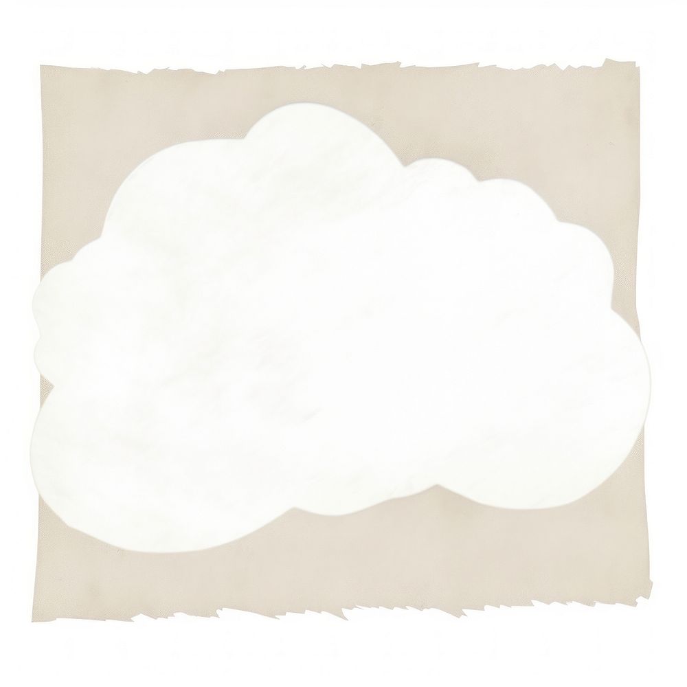 Cloud shape on ripped paper backgrounds white white background.