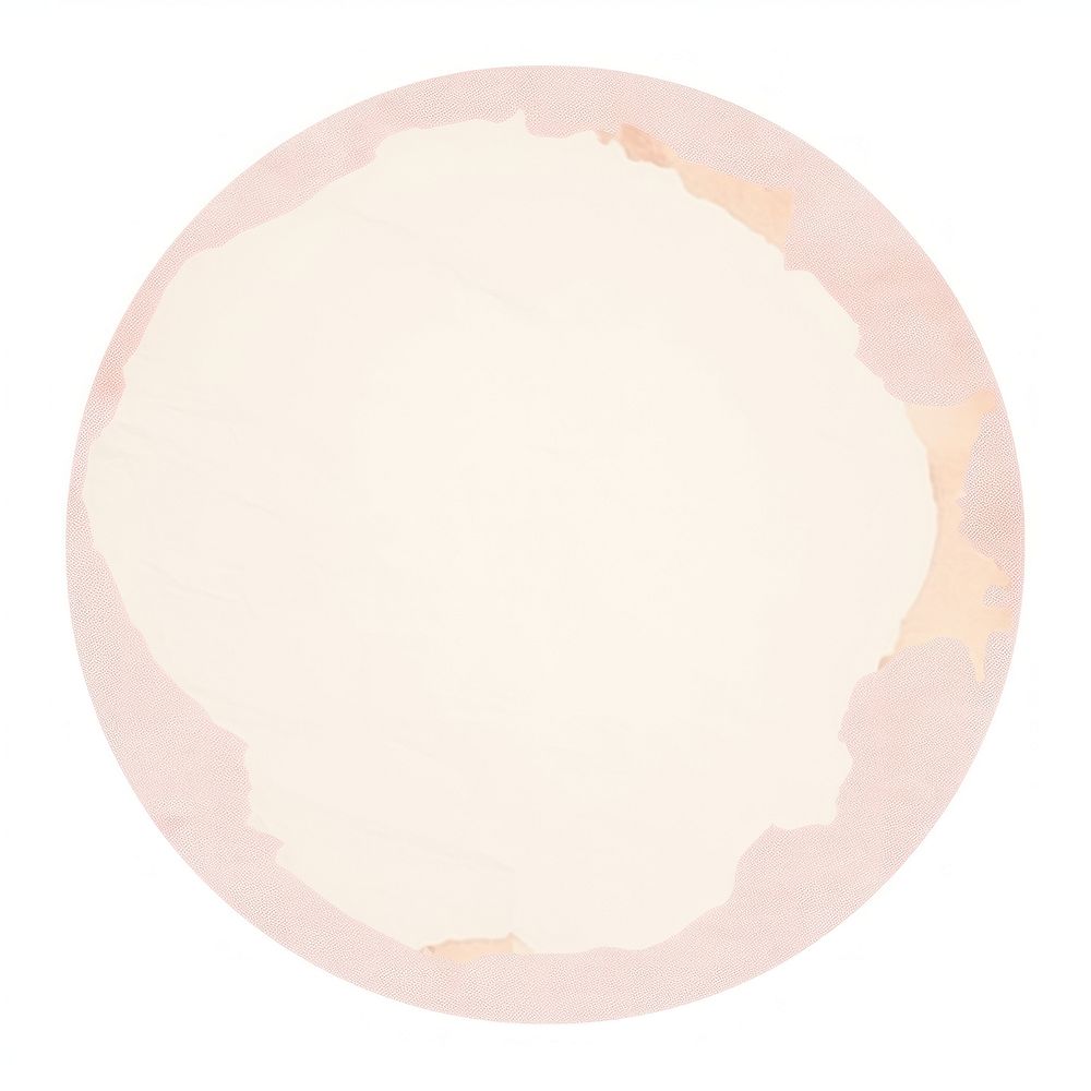 Aesthetic pastel circle shape ripped paper white background rectangle cosmetics.