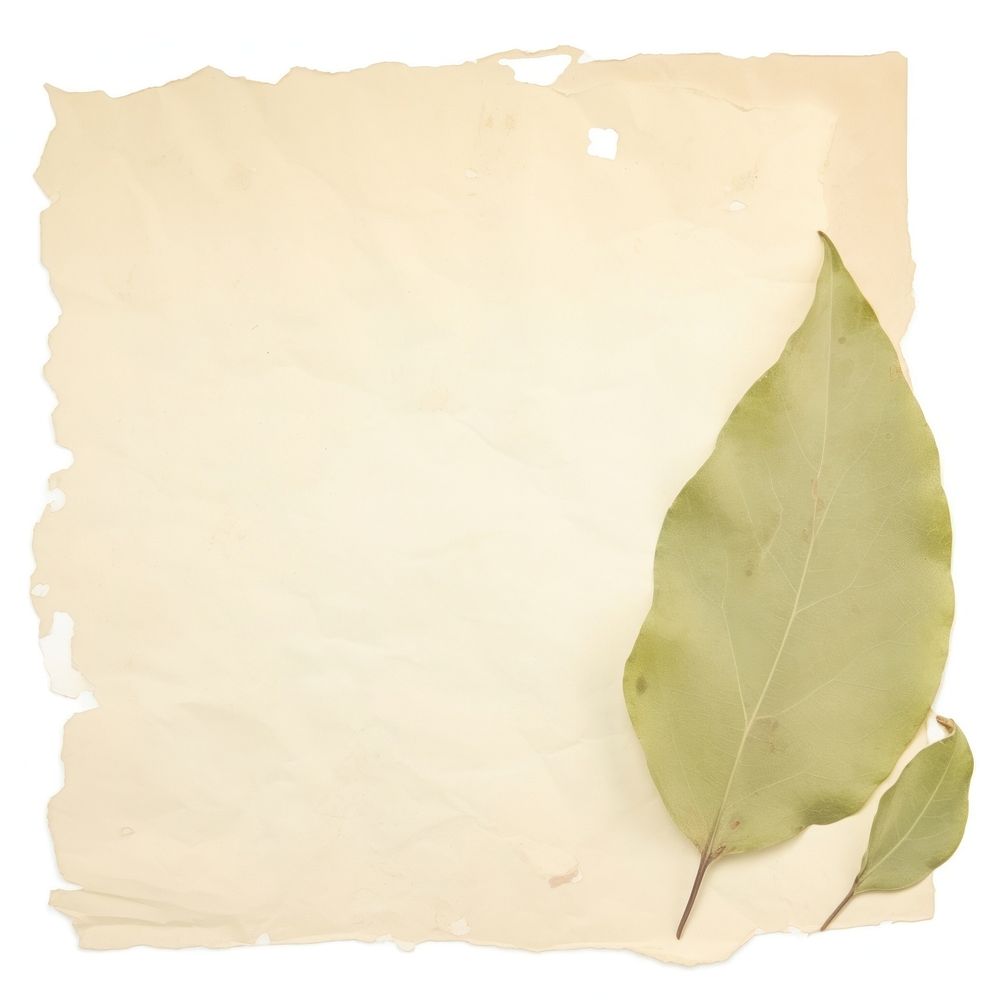 Green plant ripped paper backgrounds leaf white background.