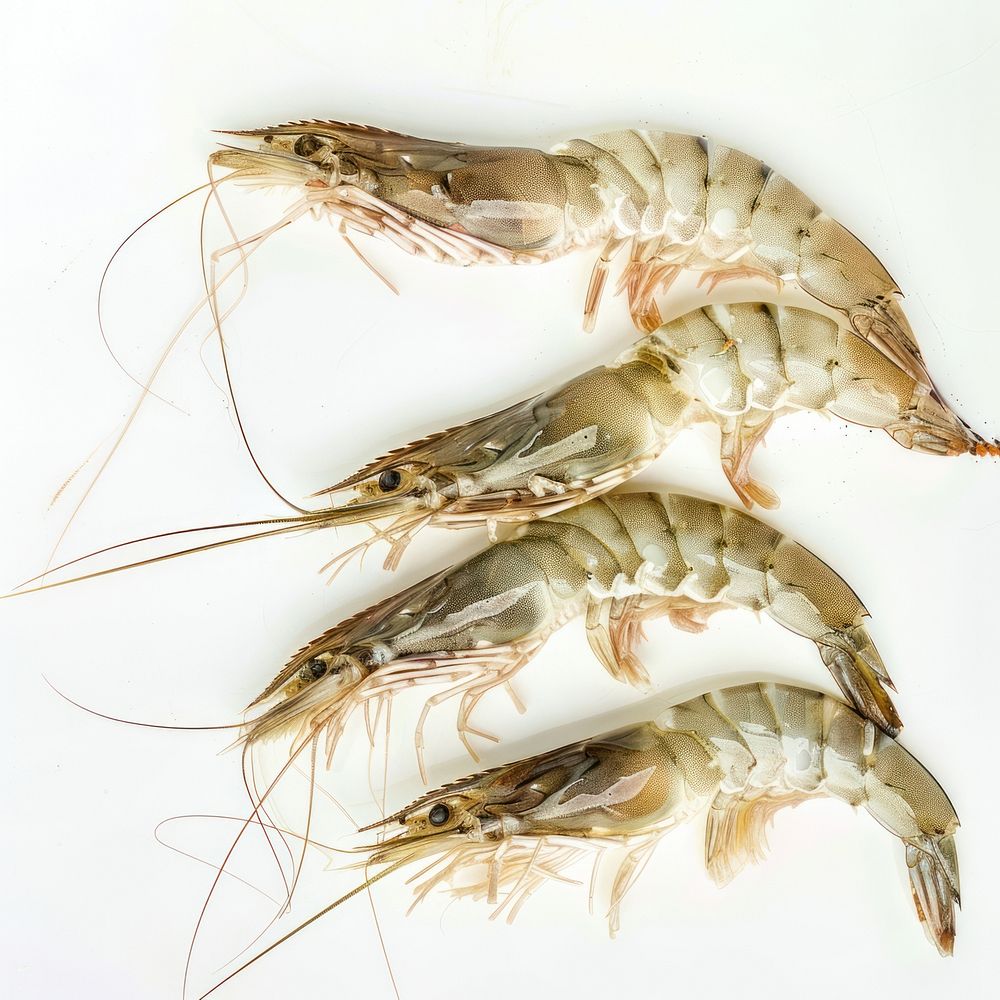 Raw shrimp invertebrate seafood lobster.