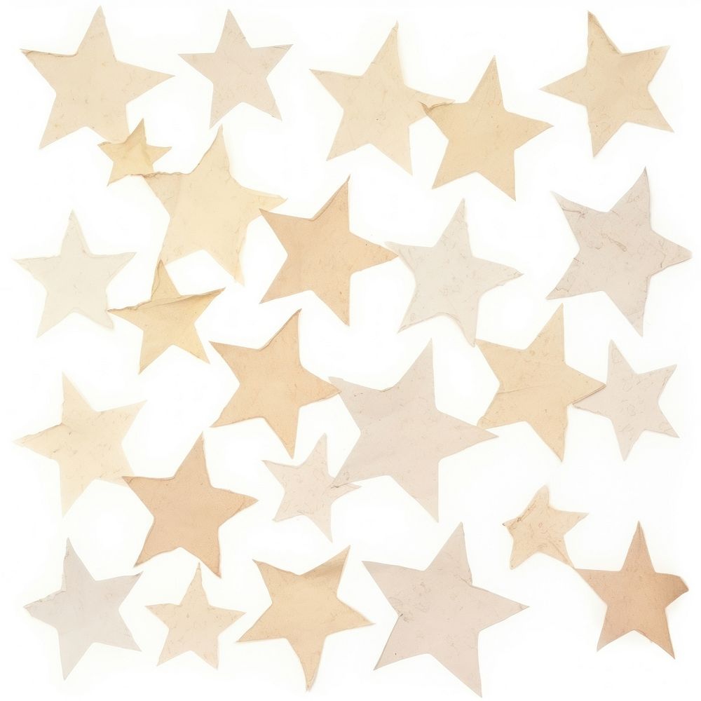 Little stars on ripped paper backgrounds white background decoration.