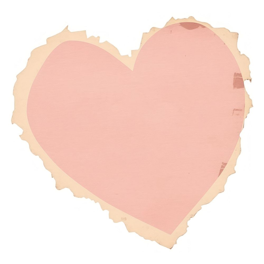 Pink heart shape ripped paper backgrounds white background textured.