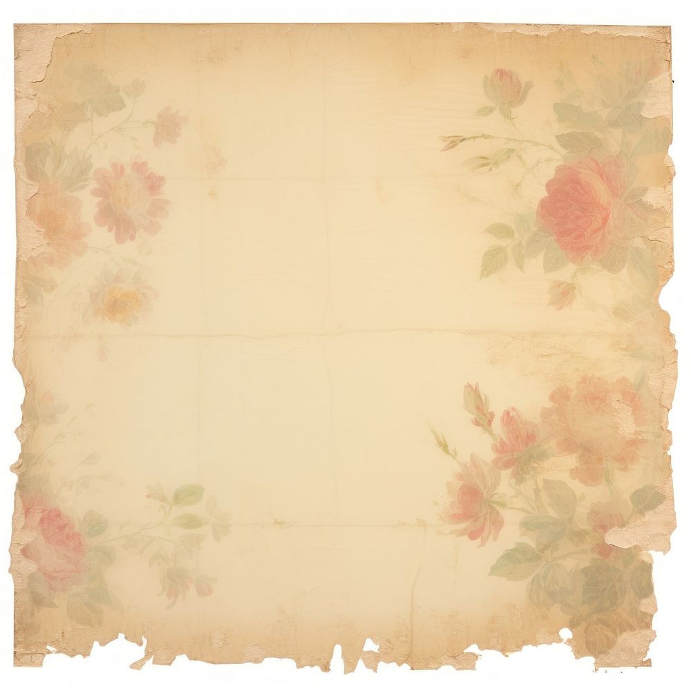 Vintage floral pastel ripped paper backgrounds texture art.