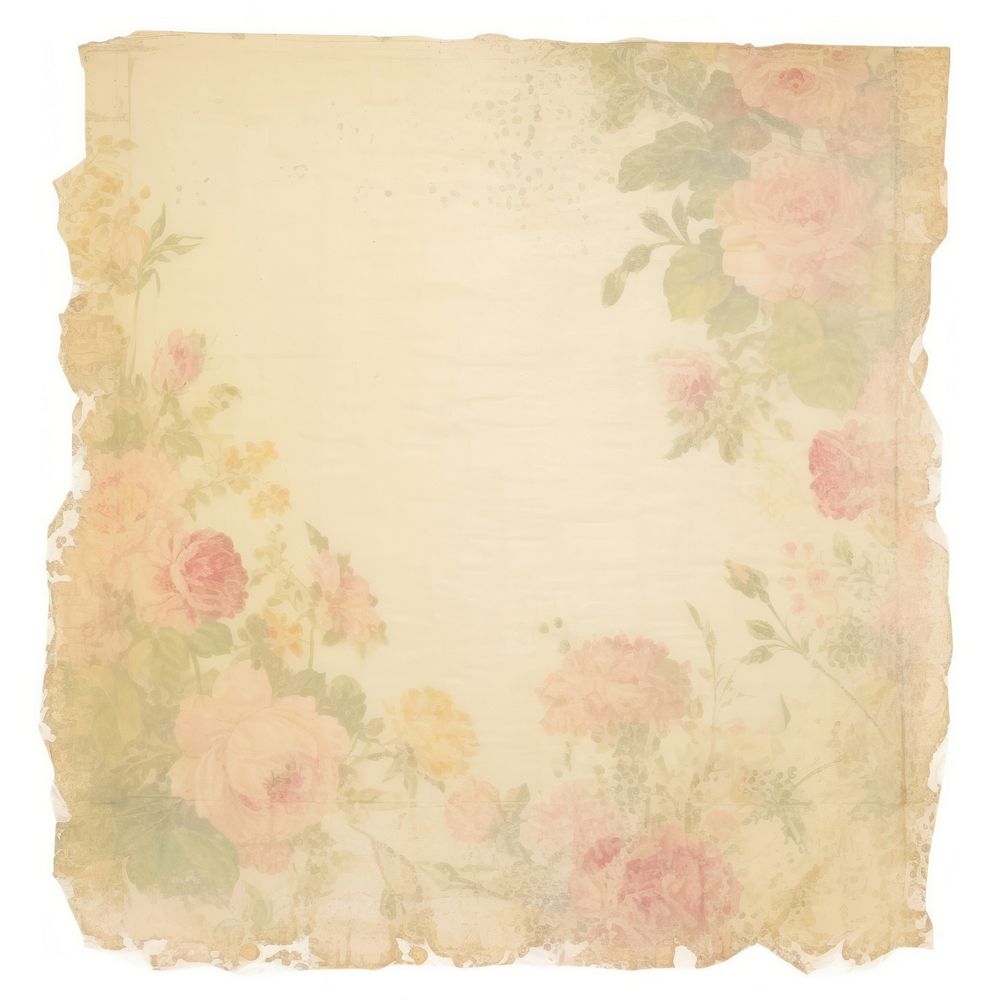 Vintage floral pastel ripped paper backgrounds painting pattern.