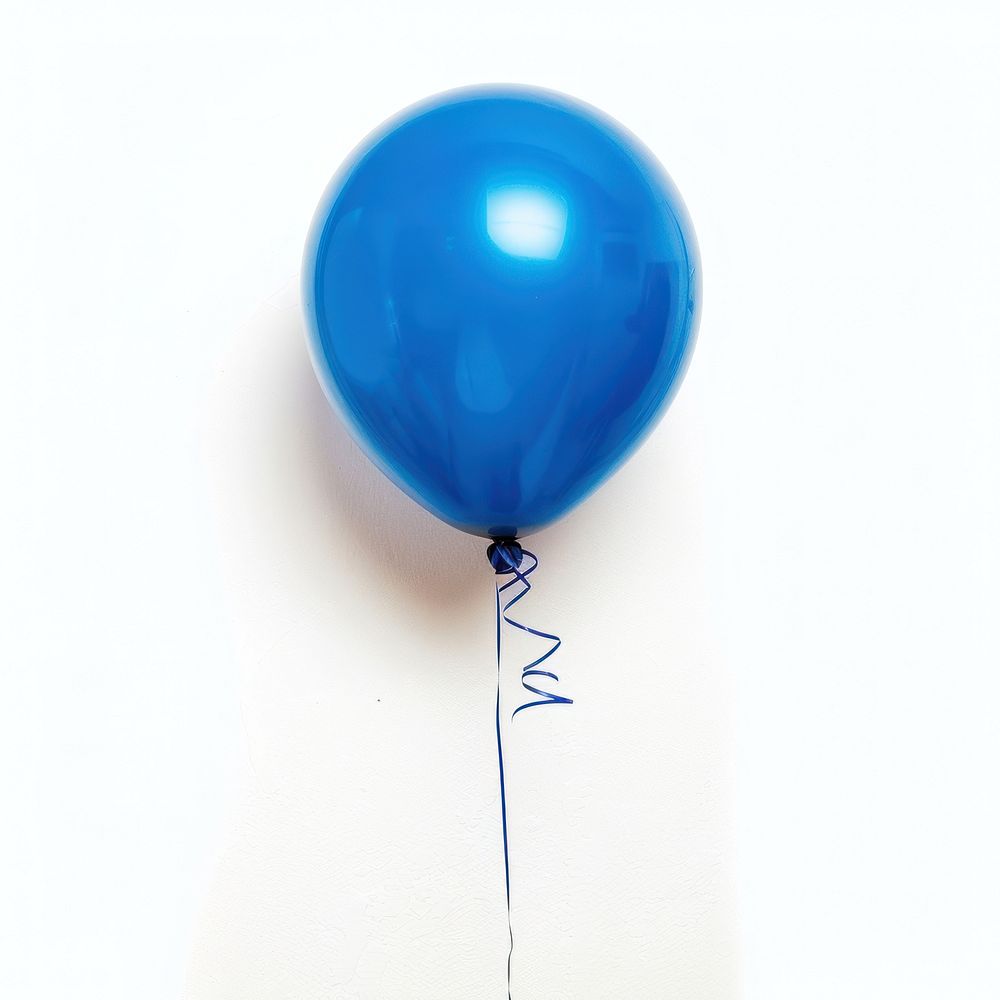 Blue balloon white background anniversary celebration.