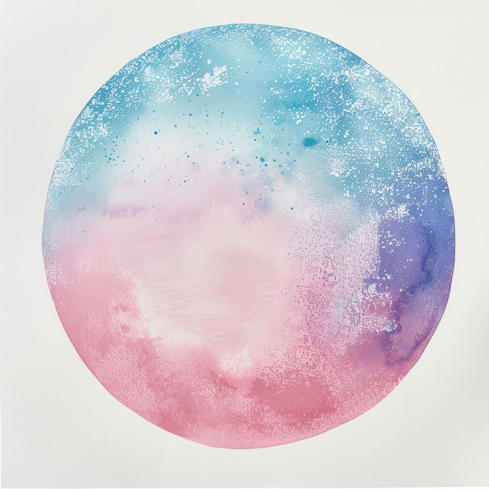Minimal 1dot circle shape beautiful watercolor image onto the paper astronomy outdoors universe.