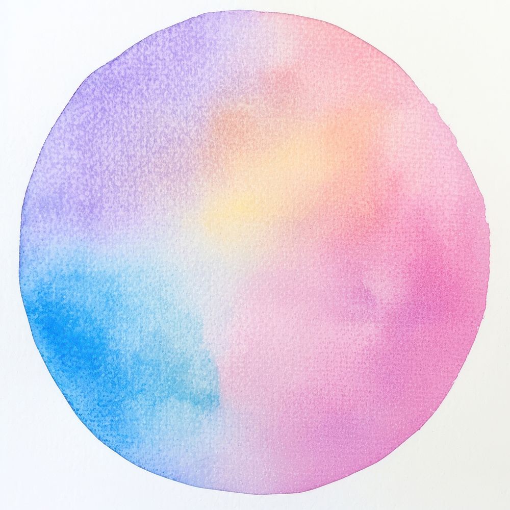 Minimal 1dot circle shape beautiful watercolor image onto the paper astronomy outdoors painting.