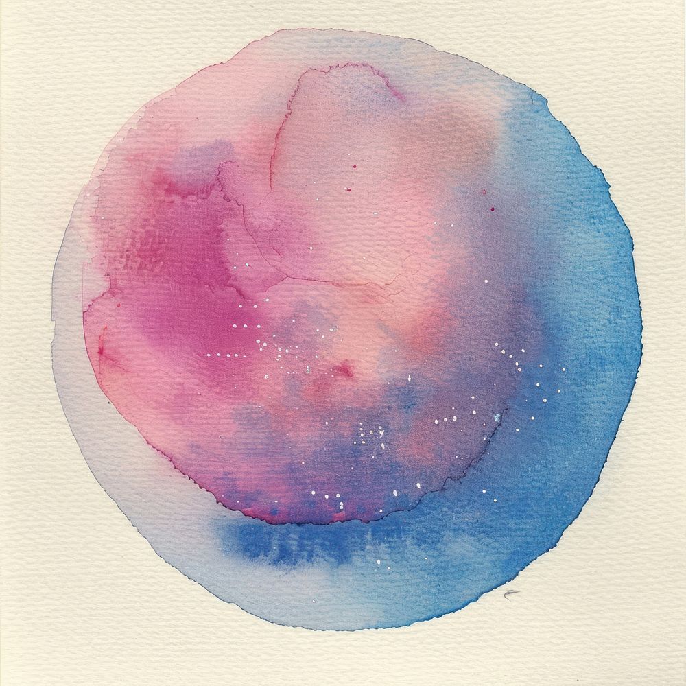 Minimal 1dot circle shape beautiful watercolor image onto the paper accessories accessory painting.