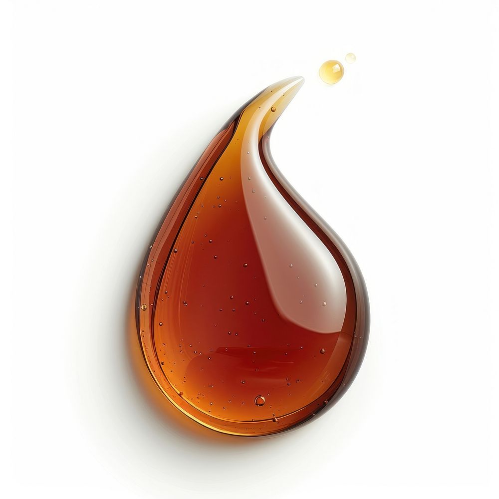 Drop shaped Maple syrup isolate seasoning droplet honey.