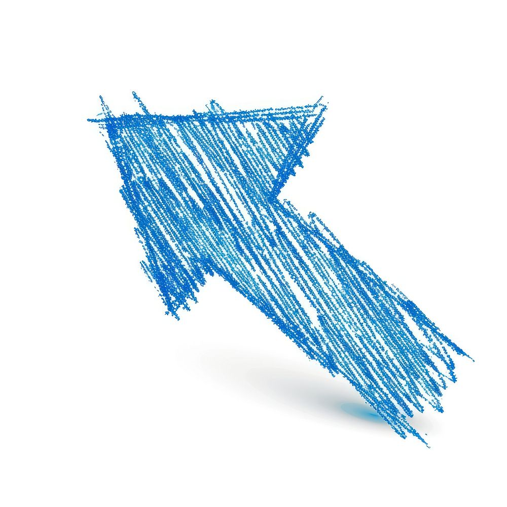 Blue arrow symbol that has the appearance of hand drawing illustrated sketch animal.