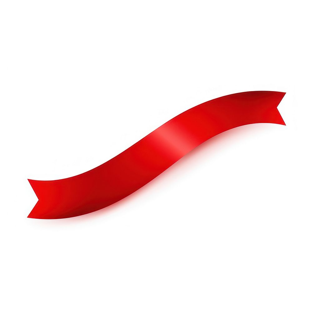 Ribbon red white background copy space.