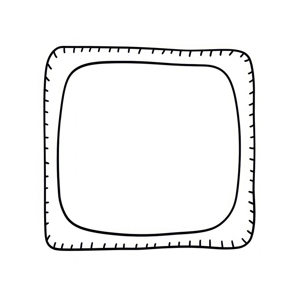 Cute doodle Square Frame frame line white background.