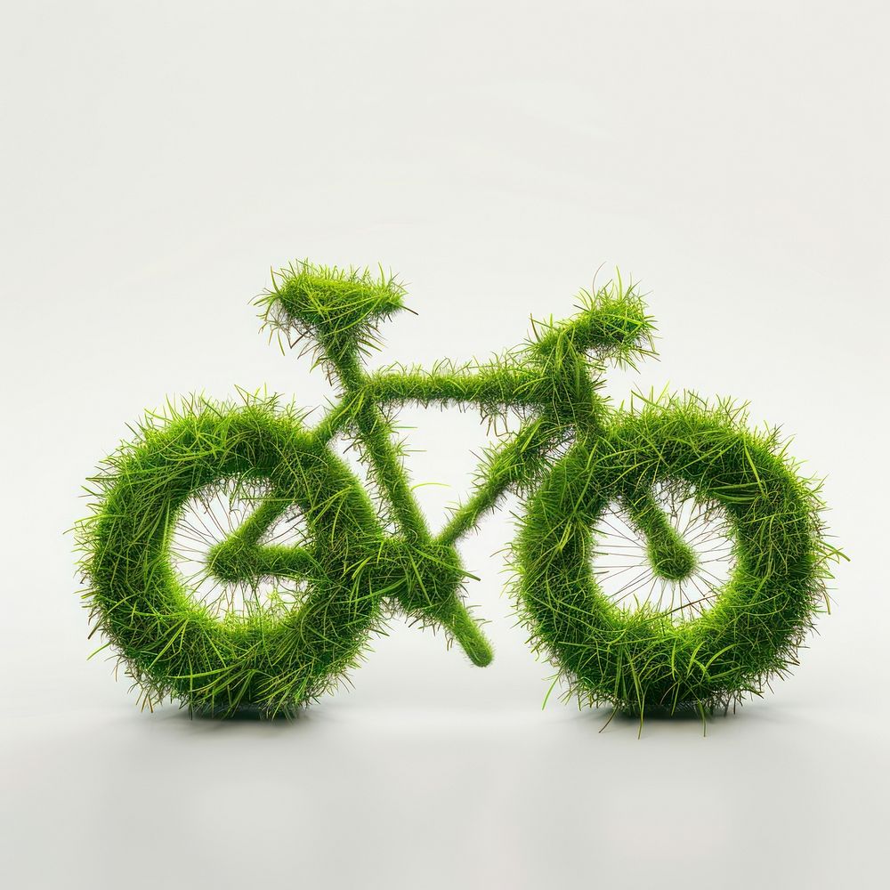 Bicycle shape grass green plant outdoors.