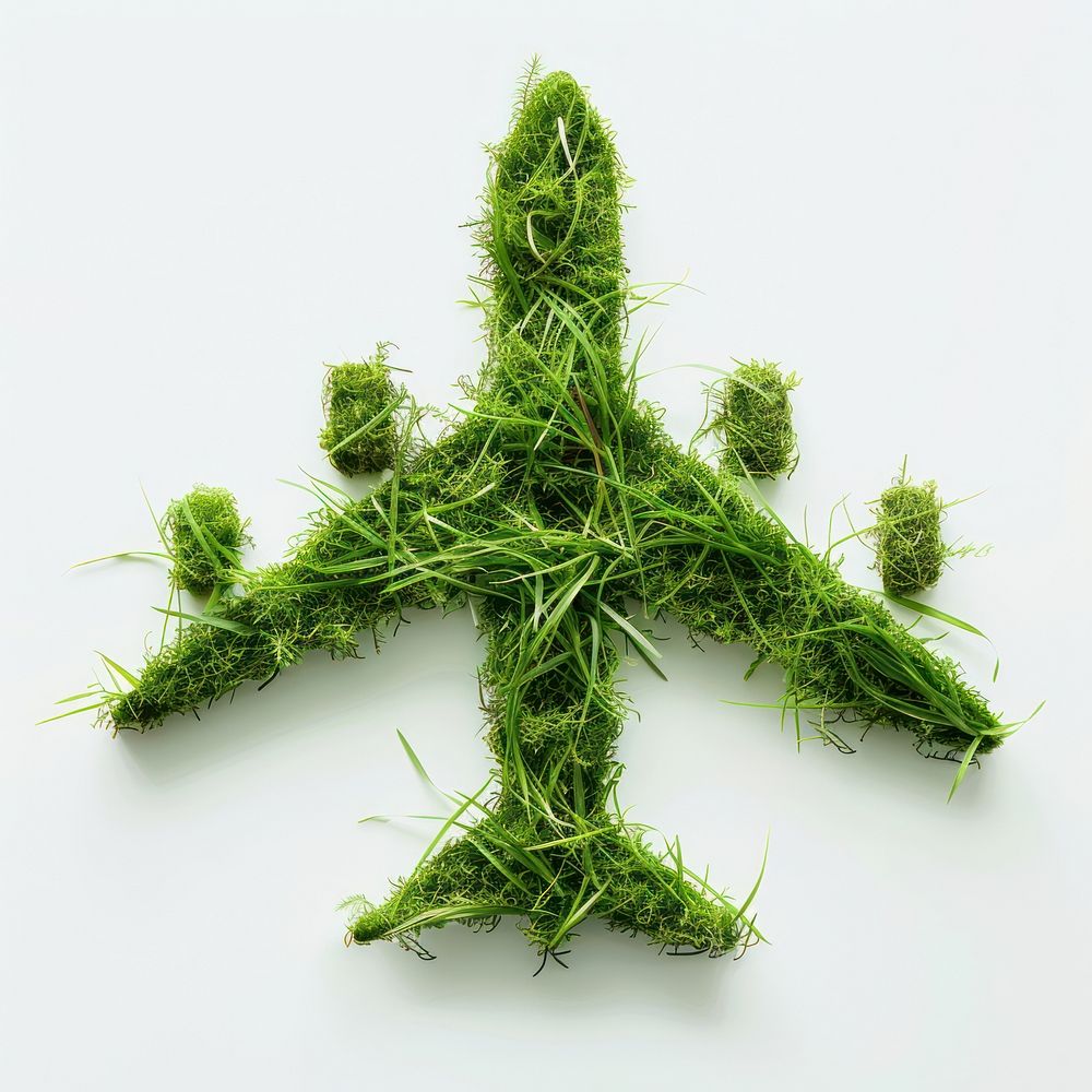 Plane shape grass green symbol plant.
